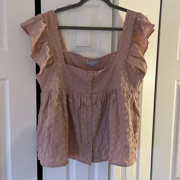 ASOS puff textured button through top - Picture 5 of 11